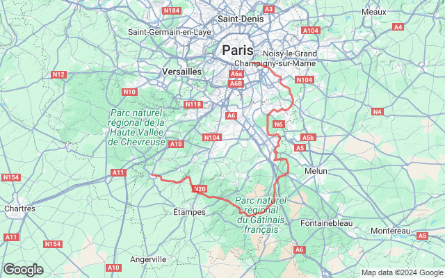 Paris → Dourdan 125km